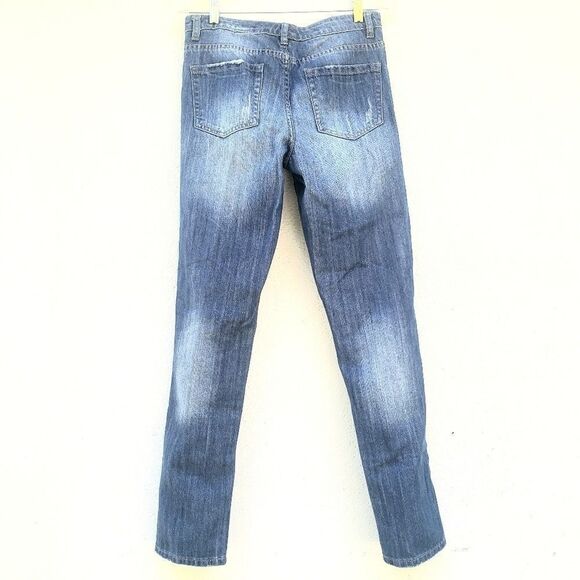 Joe Fresh Distressed Boy Friend  Boot Cut Blue Denim Jeans  25 - Picture 2 of 6